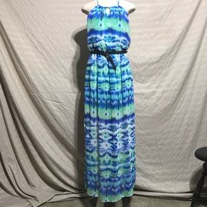 🌸 Lily Rose Chiffon Halter Maxi Dress Tye Dye🌺